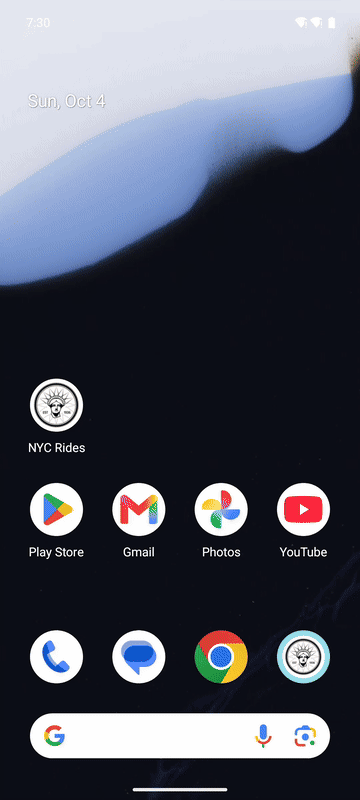 Find a ride, in the Android app